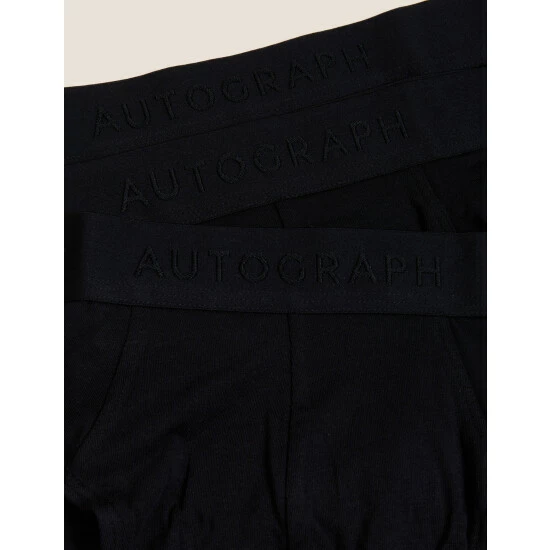 Autograph 3pk Premium Cotton Blend Briefs Men Black 4 Autograph 3pk Premium Cotton Blend Briefs Men Black - Image 4