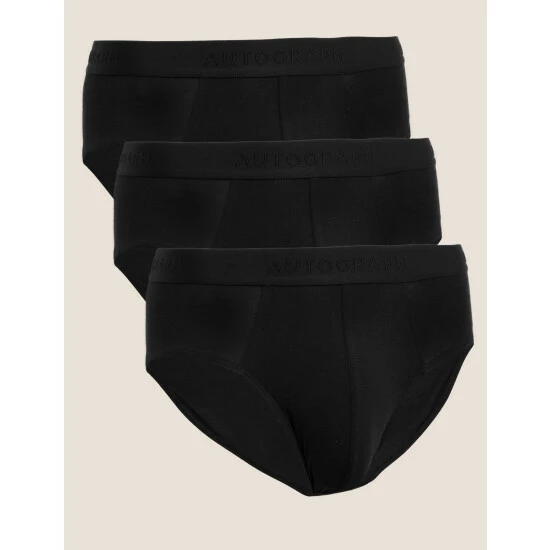 Autograph 3pk Premium Cotton Blend Briefs Men Black 5 Autograph 3pk Premium Cotton Blend Briefs Men Black - Image 5