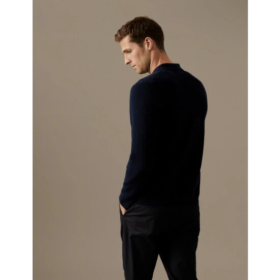 Autograph Premium Cotton Knitted Jacket Men Medium Blue 5 Autograph Premium Cotton Knitted Jacket Men Medium Blue - Image 5