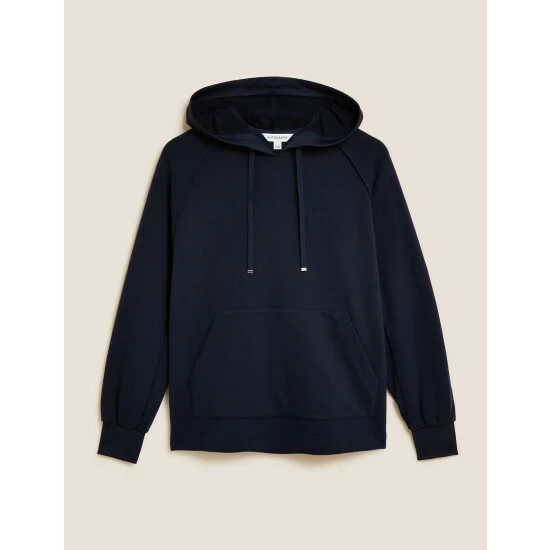 Autograph Cotton Rich Relaxed Hoodie Women Dark Navy 1 Autograph Cotton Rich Relaxed Hoodie Women Dark Navy