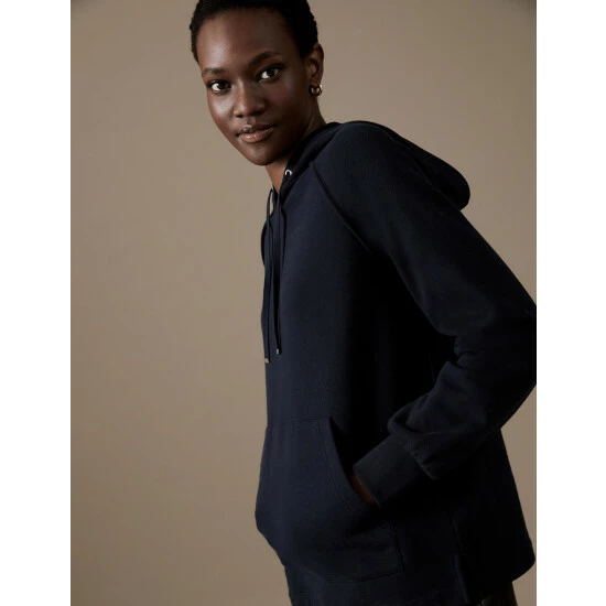 Autograph Cotton Rich Relaxed Hoodie Women Dark Navy 5 Autograph Cotton Rich Relaxed Hoodie Women Dark Navy - Image 5