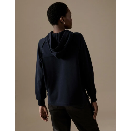 Autograph Cotton Rich Relaxed Hoodie Women Dark Navy 6 Autograph Cotton Rich Relaxed Hoodie Women Dark Navy - Image 6