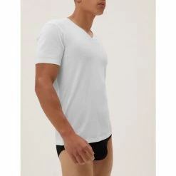 autograph Shop 11 Autograph Premium Cotton V-Neck T-Shirt Vest Men White