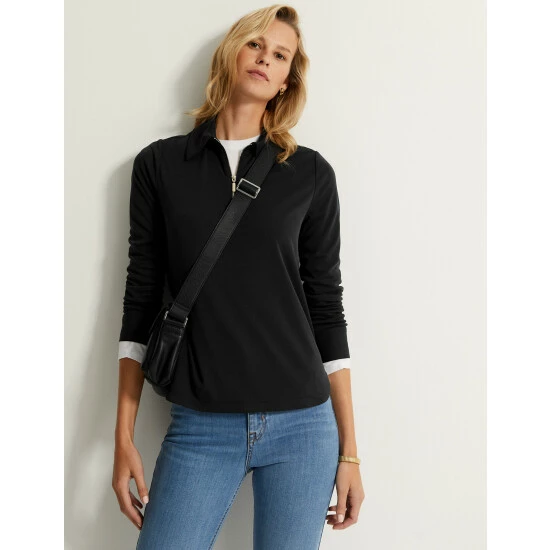 Autograph Modal Rich Collared Long Sleeve Top Women Black/black 2 Autograph Modal Rich Collared Long Sleeve Top Women Black/black - Image 2