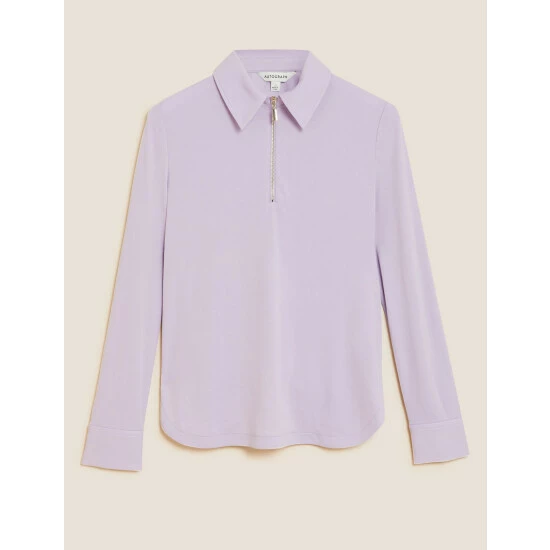 Autograph Modal Rich Collared Long Sleeve Top Women Black/black 7 Autograph Modal Rich Collared Long Sleeve Top Women Black/black - Image 7