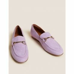 Autograph Suede Stain Resistant Bar Trim Loafers Women Mauve