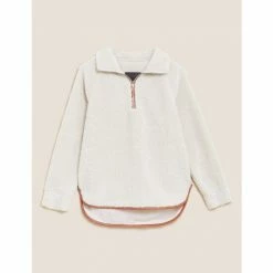 Autograph Textured High Neck Long Sleeve Sweatshirt Women Beige