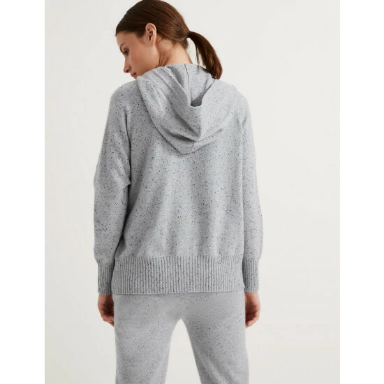 Autograph Pure Cashmere Textured Relaxed Hoodie Women Grey Mix 7 Autograph Pure Cashmere Textured Relaxed Hoodie Women Grey Mix - Image 7