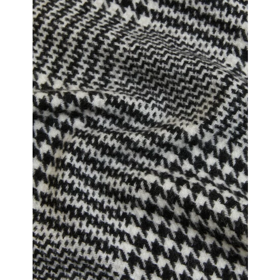 Autograph Pure Wool Dogstooth Scarf Men Black Mix 2 Autograph Pure Wool Dogstooth Scarf Men Black Mix - Image 2