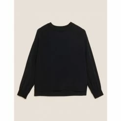 autograph Shop 15 Autograph Premium Pure Silk Long Sleeve Top Women Black