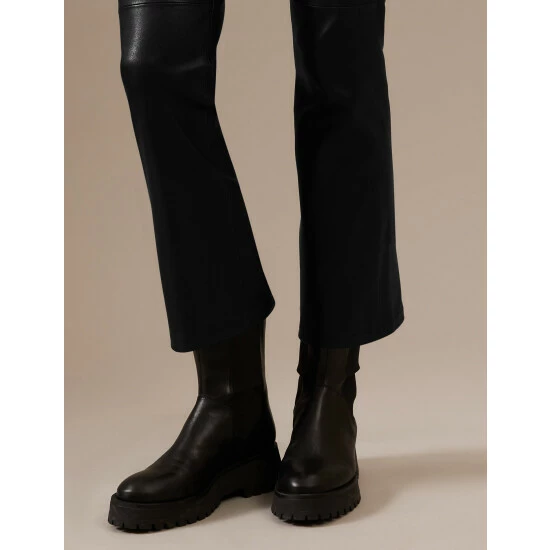 Autograph Leather Flared Cropped Trousers Women Black 7 Autograph Leather Flared Cropped Trousers Women Black - Image 7