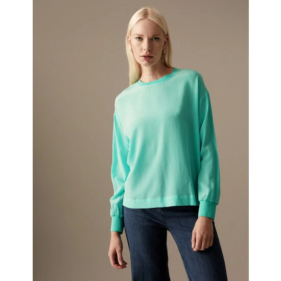 Autograph Premium Pure Silk Long Sleeve Top Women Black 8 Autograph Premium Pure Silk Long Sleeve Top Women Black - Image 8