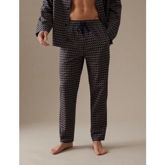 Autograph Premium Cotton Geo Print Pyjama Bottoms Men Navy Mix 4 Autograph Premium Cotton Geo Print Pyjama Bottoms Men Navy Mix - Image 4