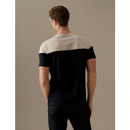 Autograph Premium Cotton Colour Block T-Shirt Men Navy Mix 5 Autograph Premium Cotton Colour Block T-Shirt Men Navy Mix - Image 5