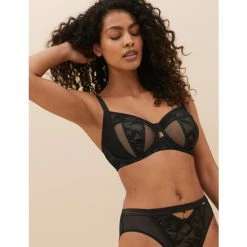 Autograph Lexington Lace & Mesh Wired Minimiser Bra C-G Lingerie Black -autograph Shop unnamed file 1857
