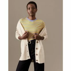 Autograph Jersey Striped Round Neck Long Sleeve Top Women Gold Mix 8 Autograph Jersey Striped Round Neck Long Sleeve Top Women Gold Mix -autograph Shop unnamed file 1860