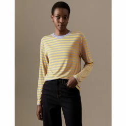 Autograph Jersey Striped Round Neck Long Sleeve Top Women Gold Mix 9 Autograph Jersey Striped Round Neck Long Sleeve Top Women Gold Mix -autograph Shop unnamed file 1861