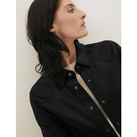 Autograph Leather Belted Shacket Women Black 2 Autograph Leather Belted Shacket Women Black - Image 2