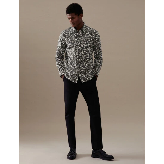 Autograph Cotton Rich Floral Shirt Men Black Mix 2 Autograph Cotton Rich Floral Shirt Men Black Mix - Image 2