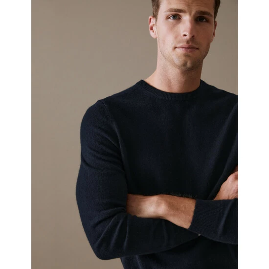 Autograph Pure Cashmere Crew Neck Jumper Men Purple 4 Autograph Pure Cashmere Crew Neck Jumper Men Purple - Image 4