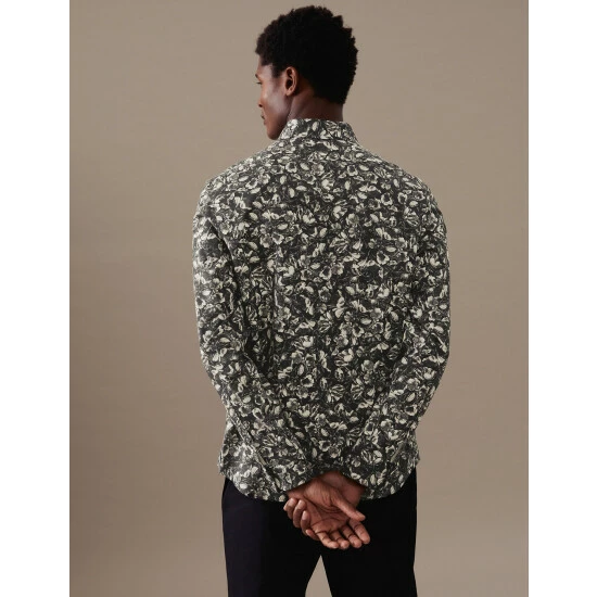 Autograph Cotton Rich Floral Shirt Men Black Mix 5 Autograph Cotton Rich Floral Shirt Men Black Mix - Image 5