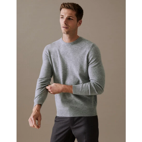 Autograph Pure Cashmere Crew Neck Jumper Men Purple 7 Autograph Pure Cashmere Crew Neck Jumper Men Purple - Image 7