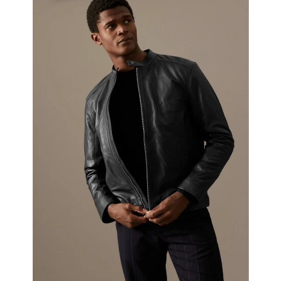 Autograph Leather Biker Jacket Men Black 3 Autograph Leather Biker Jacket Men Black - Image 3