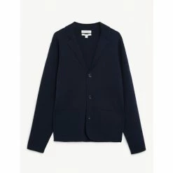 Autograph Cotton Modal Knitted Blazer Men Navy