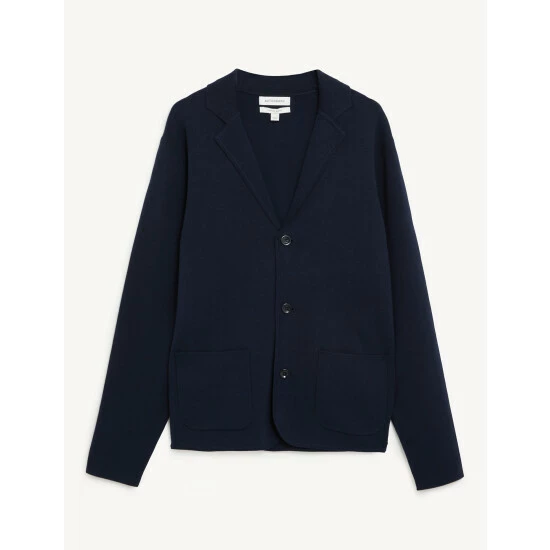 Autograph Cotton Modal Knitted Blazer Men Navy 1 Autograph Cotton Modal Knitted Blazer Men Navy