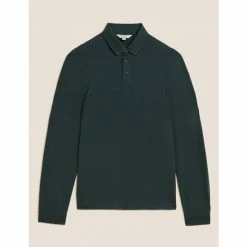 Autograph Cotton Blend Polo Shirt Men Grey Mix