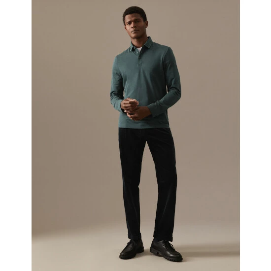 Autograph Cotton Blend Polo Shirt Men Grey Mix 3 Autograph Cotton Blend Polo Shirt Men Grey Mix - Image 3