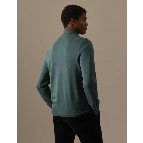 Autograph Cotton Blend Polo Shirt Men Grey Mix 5 Autograph Cotton Blend Polo Shirt Men Grey Mix - Image 5