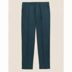 Autograph Tailored Fit Wool With Cashmere Trousers Men Teal