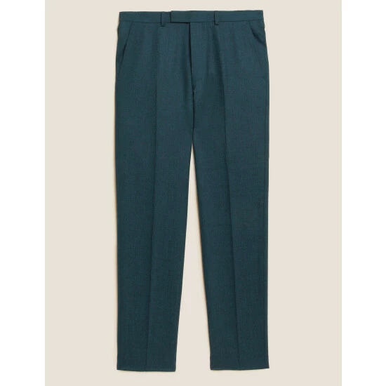 Autograph Tailored Fit Wool With Cashmere Trousers Men Teal 1 Autograph Tailored Fit Wool With Cashmere Trousers Men Teal