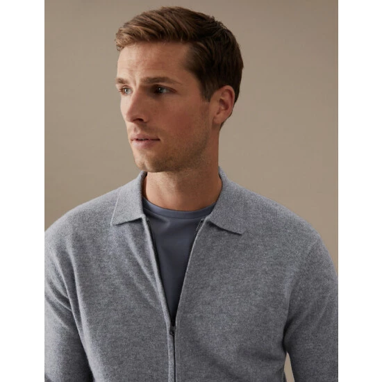 Autograph Pure Cashmere Knitted Jumper Men Navy 2 Autograph Pure Cashmere Knitted Jumper Men Navy - Image 2