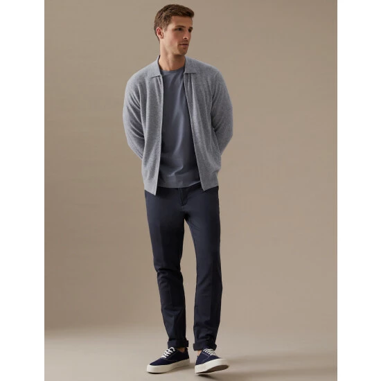 Autograph Pure Cashmere Knitted Jumper Men Navy 3 Autograph Pure Cashmere Knitted Jumper Men Navy - Image 3