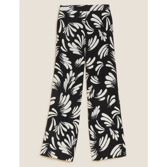 Autograph Jersey Printed Wide Leg Trousers Women Black Mix 1 Autograph Jersey Printed Wide Leg Trousers Women Black Mix
