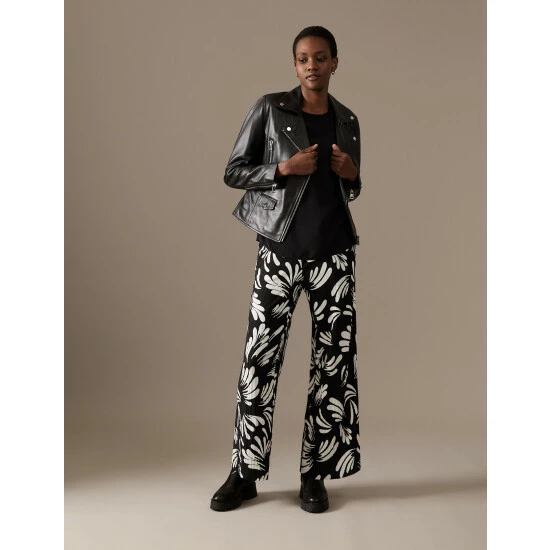 Autograph Jersey Printed Wide Leg Trousers Women Black Mix 2 Autograph Jersey Printed Wide Leg Trousers Women Black Mix - Image 2