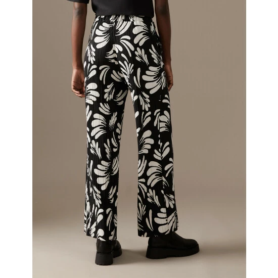 Autograph Jersey Printed Wide Leg Trousers Women Black Mix 4 Autograph Jersey Printed Wide Leg Trousers Women Black Mix - Image 4