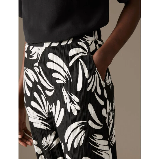 Autograph Jersey Printed Wide Leg Trousers Women Black Mix 6 Autograph Jersey Printed Wide Leg Trousers Women Black Mix - Image 6