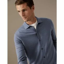 Autograph Pure Extra Fine Merino Wool Knitted Polo Shirt Men Black -autograph Shop unnamed file 2061