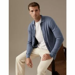 Autograph Pure Extra Fine Merino Wool Knitted Polo Shirt Men Black -autograph Shop unnamed file 2063