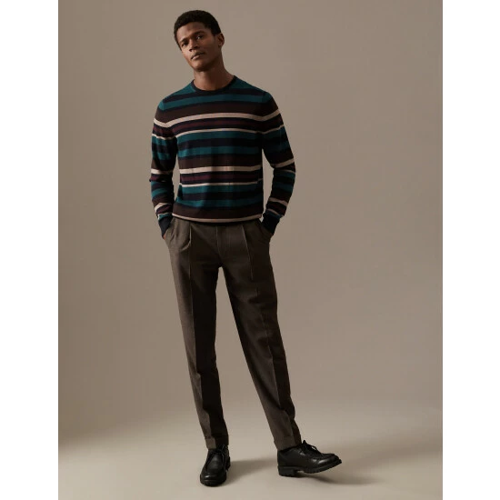 Autograph Premium Cotton Striped Crew Neck Jumper Men Multi 6 Autograph Premium Cotton Striped Crew Neck Jumper Men Multi - Image 6