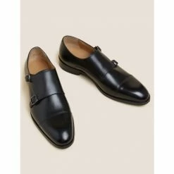 Autograph Leather Double Monk Strap Shoes Men Black