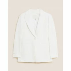 Autograph Single Breasted Tuxedo Blazer Women Ivory