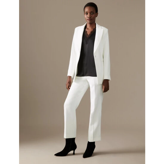 Autograph Single Breasted Tuxedo Blazer Women Ivory 4 Autograph Single Breasted Tuxedo Blazer Women Ivory - Image 4