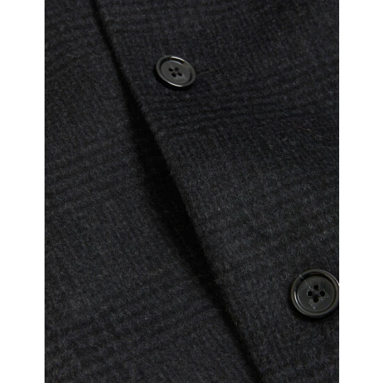 Autograph Wool Blend Check Overcoat Men Charcoal Mix 5 Autograph Wool Blend Check Overcoat Men Charcoal Mix - Image 5