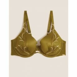 Autograph Amalfi Embroidery Wired Full Cup Bra A-E Lingerie Chartreuse