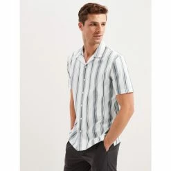 Autograph Pure Cotton Striped Revere Shirt Men Ivory Mix 8 Autograph Pure Cotton Striped Revere Shirt Men Ivory Mix -autograph Shop unnamed file 2124