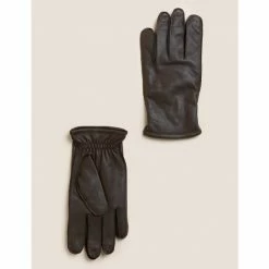 Autograph Cashmere Lined Leather Gloves Men Black